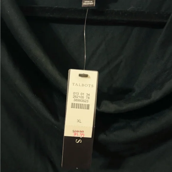 Talbots Elegant Black Drape Neck Blouse - Picture 3 of 5